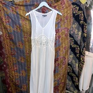 Kendall and Kylie white lace midriff maxi dress